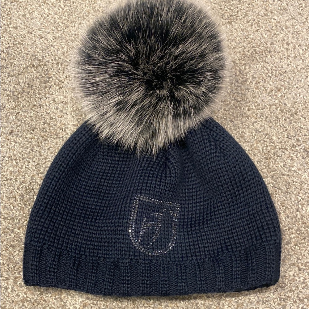 Women’s Toni Sailer Navy Pom-Pom Beanie